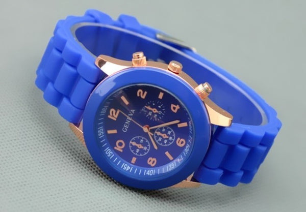 Unisex Rose Gold Silicone Sports Watches